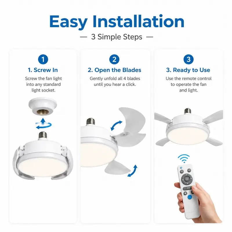 Foldable LED Ceiling Fan Light