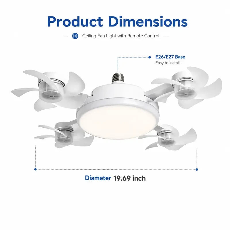 Foldable LED Ceiling Fan Light