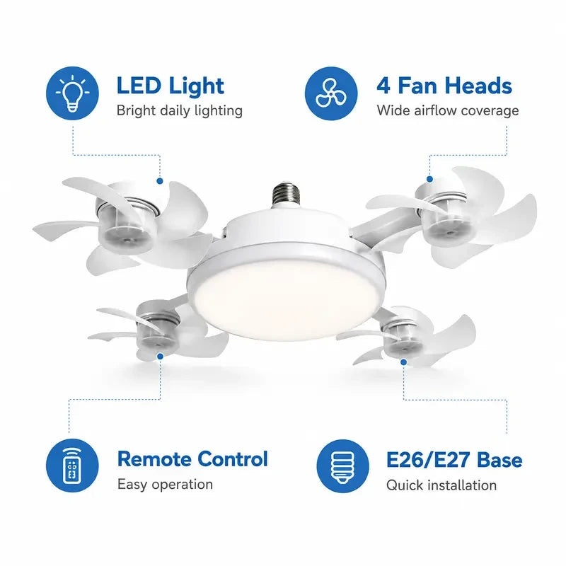 Foldable LED Ceiling Fan Light