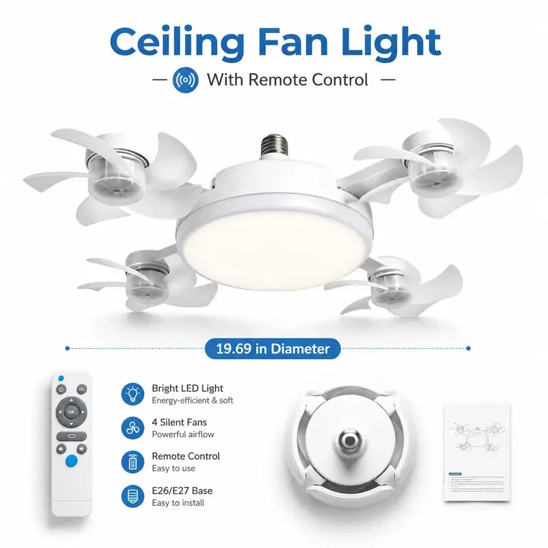 Foldable LED Ceiling Fan Light