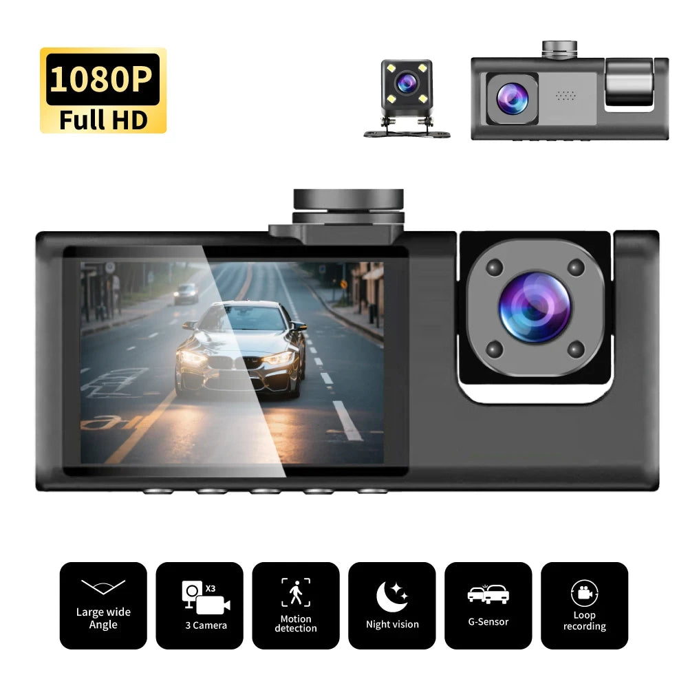 Three Channel Vehicle Dash Camera