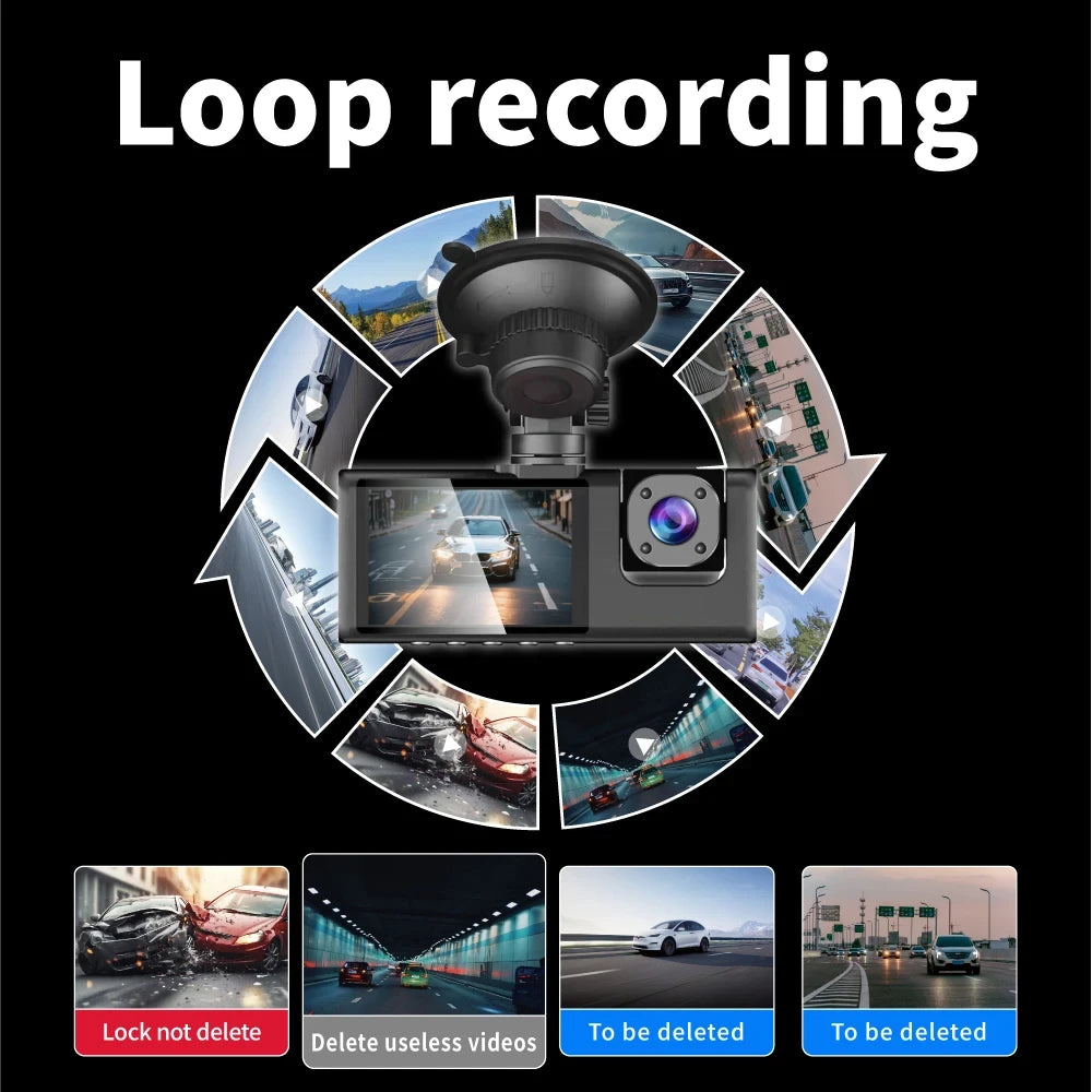 Three Channel Vehicle Dash Camera
