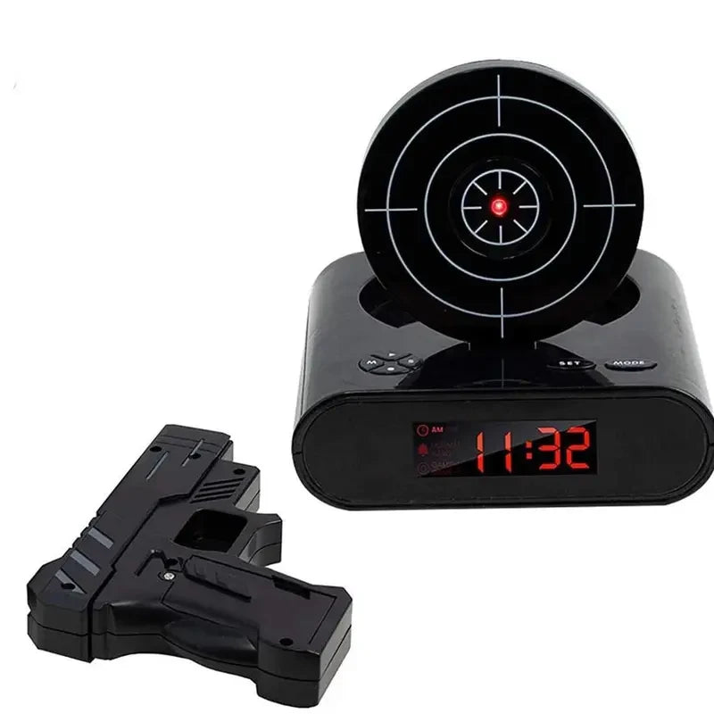 Interactive Target Shooting Alarm Clock