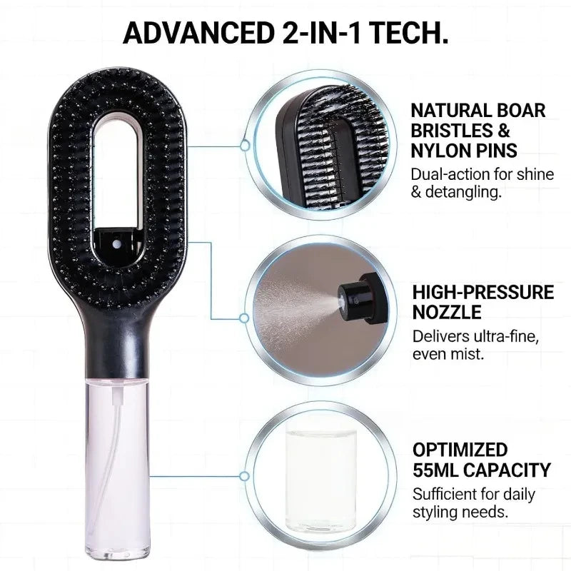 Dual-Function Spray Mist Detangling Comb