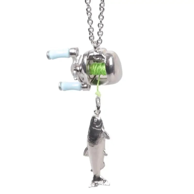 Miniature Fishing Reel Necklace