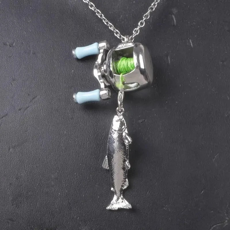 Miniature Fishing Reel Necklace