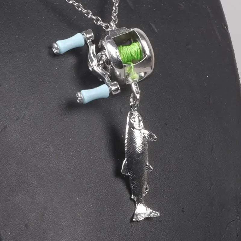 Miniature Fishing Reel Necklace