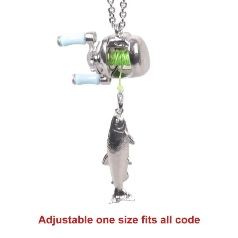 Miniature Fishing Reel Necklace