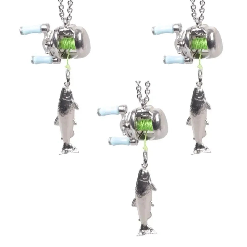 Miniature Fishing Reel Necklace