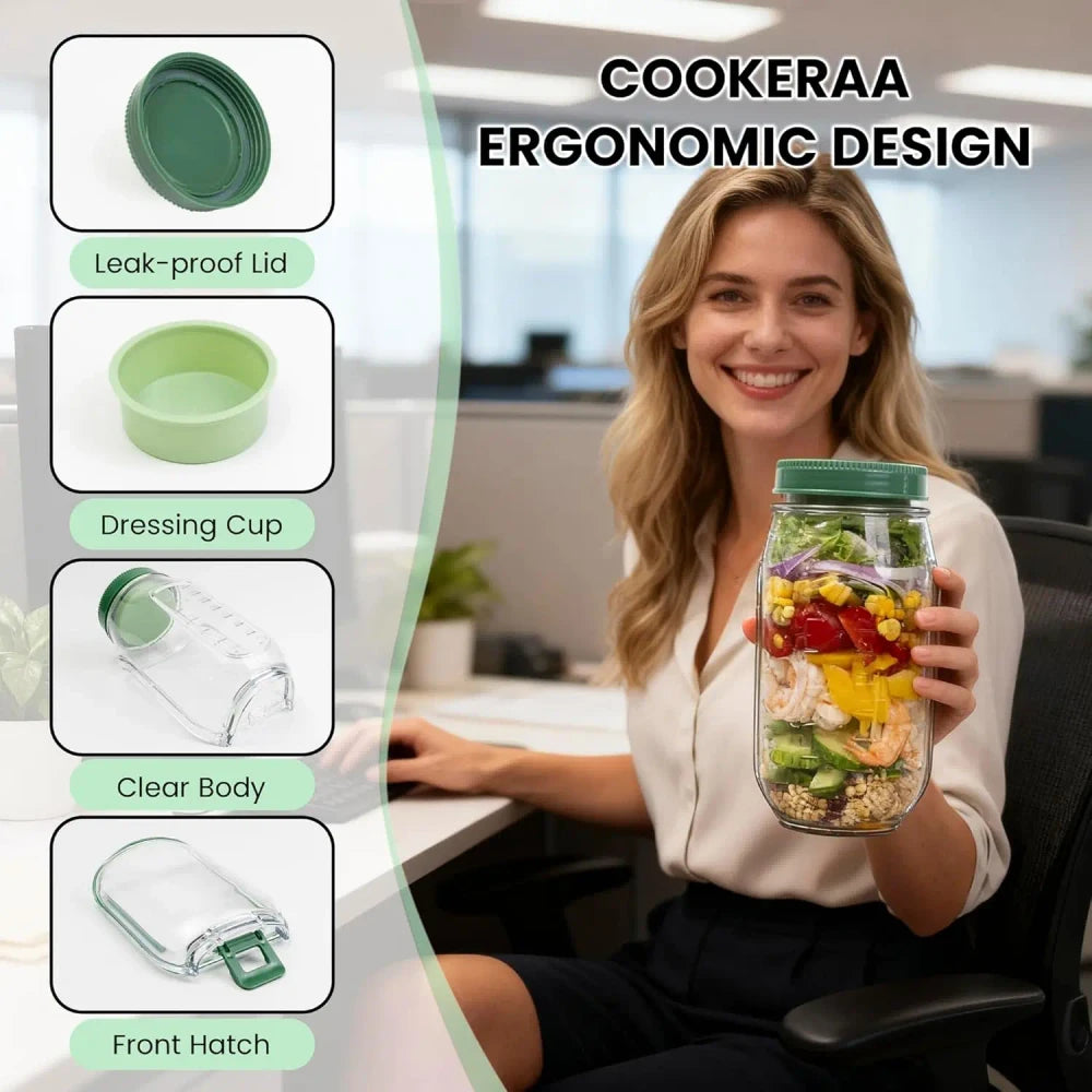 Leakproof Salad Jar Container Duo