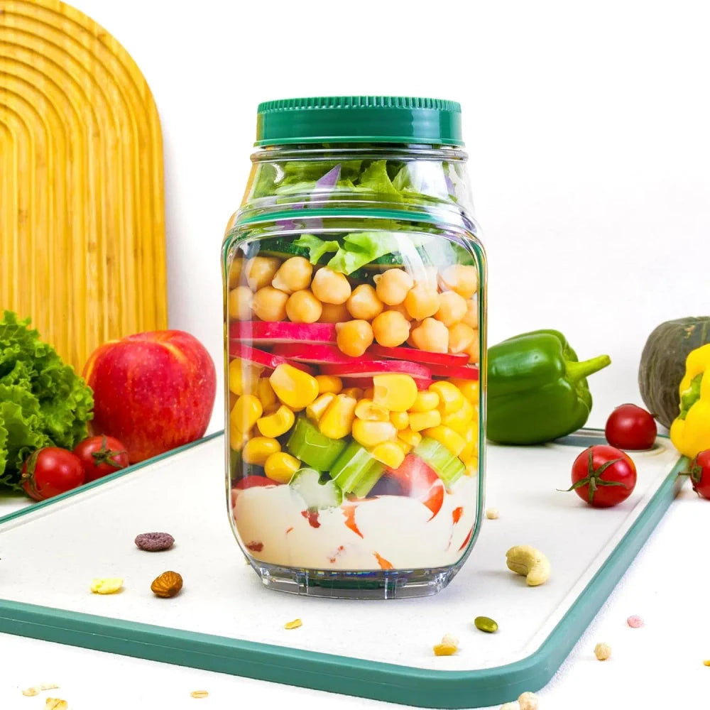 Leakproof Salad Jar Container Duo