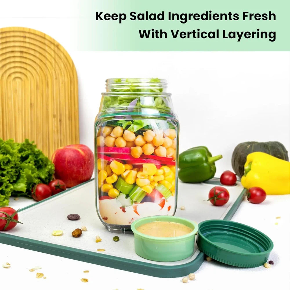 Leakproof Salad Jar Container Duo