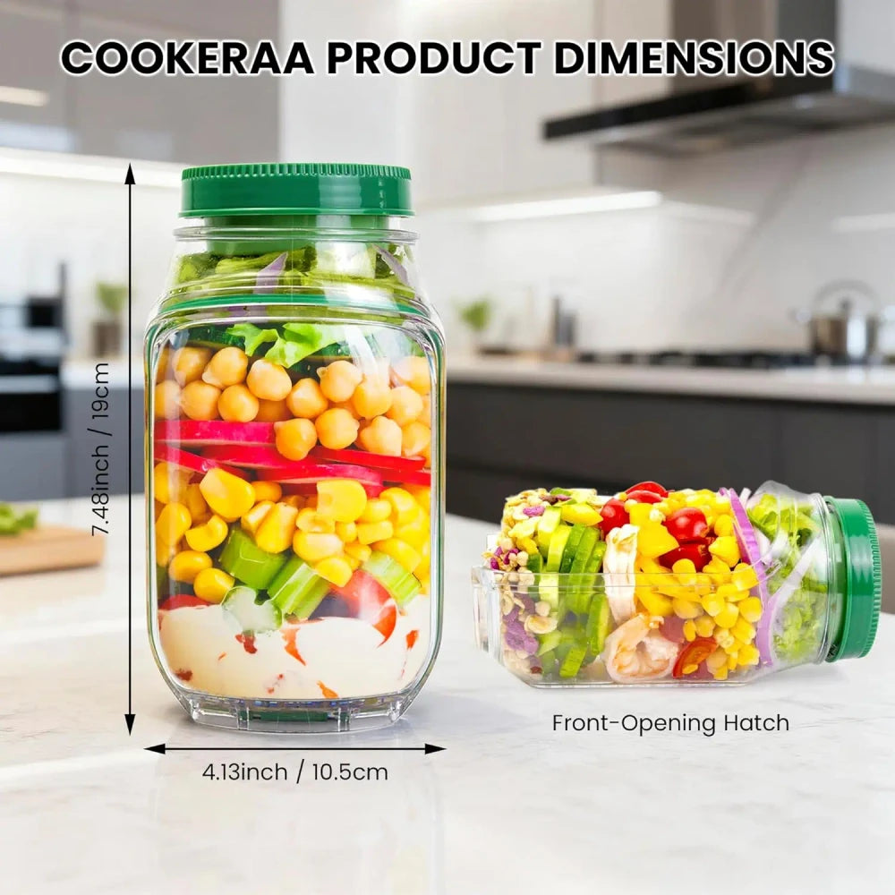 Leakproof Salad Jar Container Duo