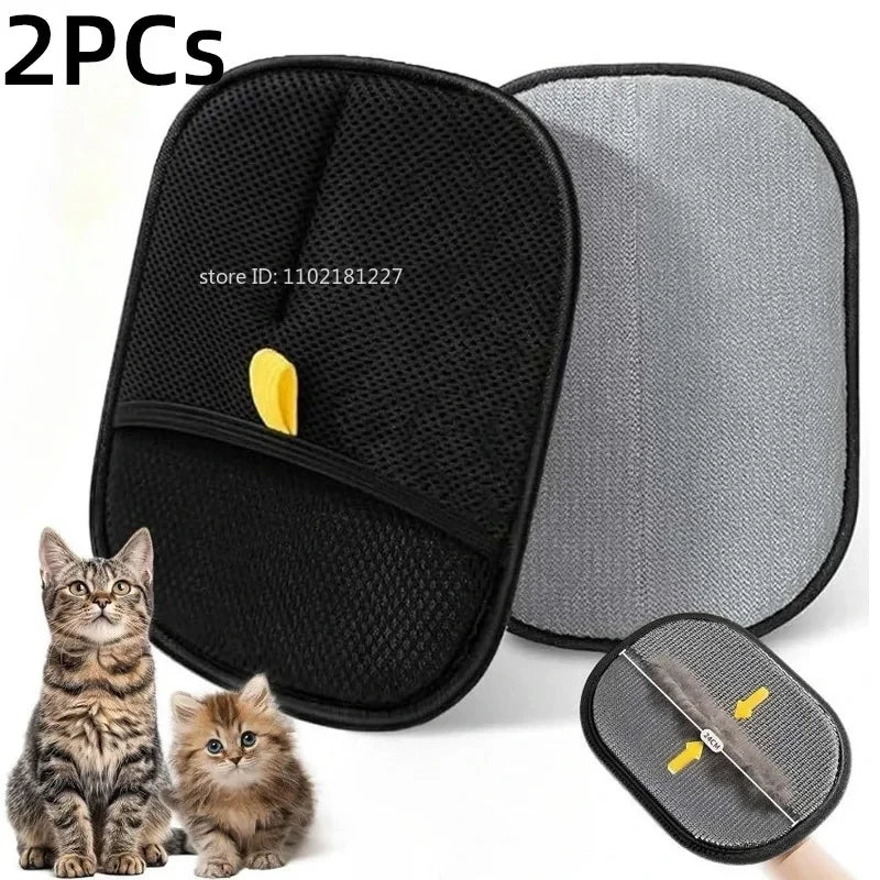 Double-Sided Pet Grooming Gloves