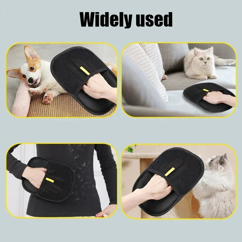 Double-Sided Pet Grooming Gloves